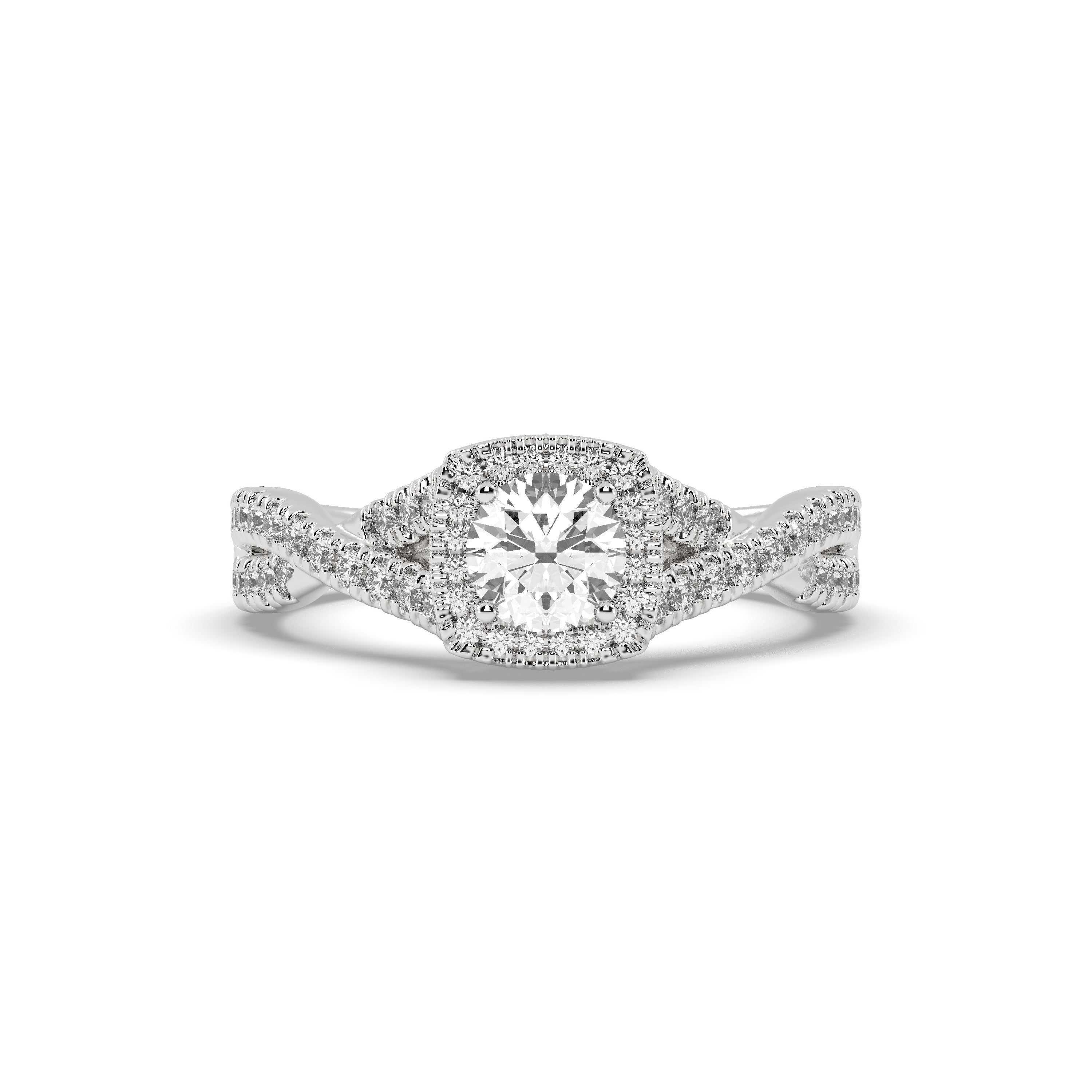 White Gold Studded 1.286 Carat Lab Grown Diamond Ring-G Color VS1 Clarity.